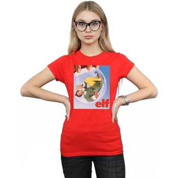 textil Mujer Camisetas manga larga Elf Snow Globe Poster Rojo