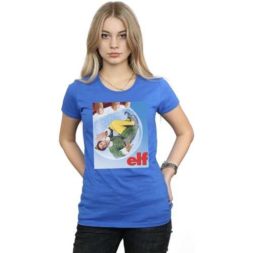 textil Mujer Camisetas manga larga Elf Snow Globe Poster Azul