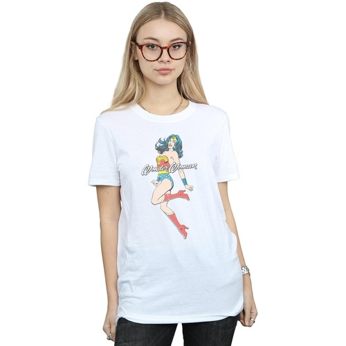 textil Mujer Camisetas manga larga Dc Comics Wonder Woman Jump Blanco
