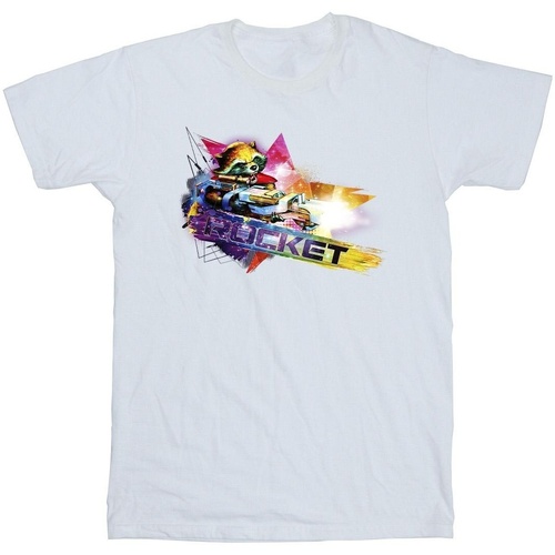 textil Niño Camisetas manga corta Marvel Guardians Of The Galaxy Abstract Rocket Raccoon Blanco