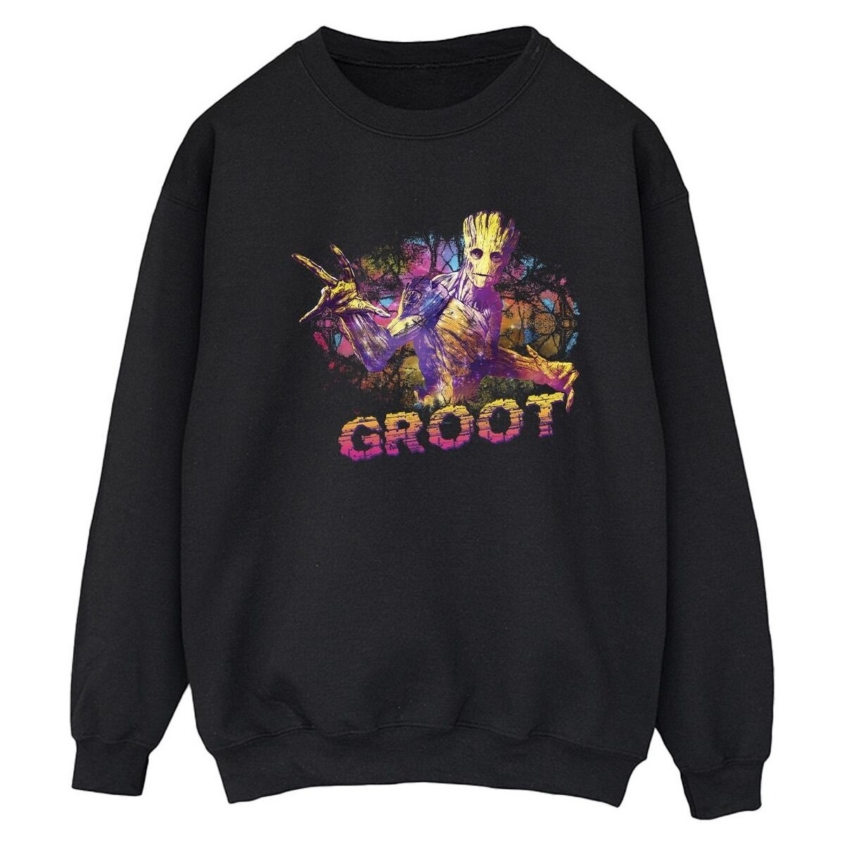 textil Mujer Sudaderas Marvel Guardians Of The Galaxy Abstract Groot Negro