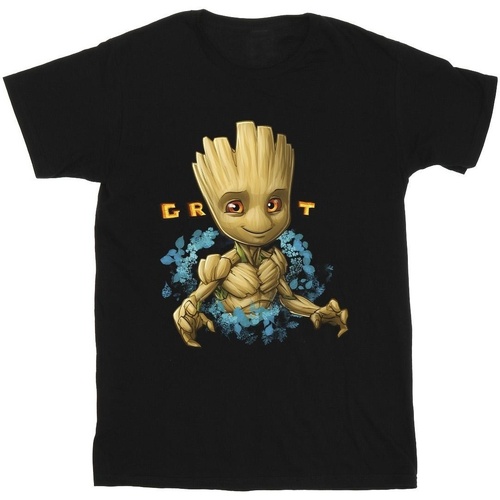 textil Niño Camisetas manga corta Guardians Of The Galaxy Groot Flowers Negro
