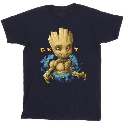 textil Niño Camisetas manga corta Guardians Of The Galaxy Groot Flowers Azul