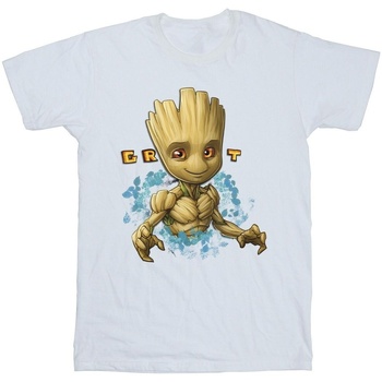 textil Niño Camisetas manga corta Guardians Of The Galaxy Groot Flowers Blanco
