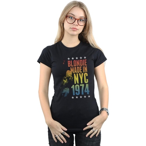 textil Mujer Camisetas manga larga Blondie Rainbow NYC Negro