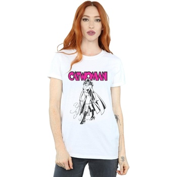textil Mujer Camisetas manga larga Dc Comics Catwoman Whip Blanco