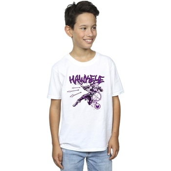 textil Niño Camisetas manga corta Marvel Hawkeye Shoots Blanco