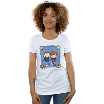 textil Mujer Camisetas manga larga Fantastic Beasts Chibi Newt And Dumbledore Blanco