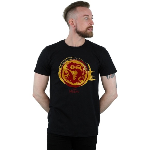 textil Hombre Camisetas manga larga Disney Mulan Courage Dragon Symbol Negro