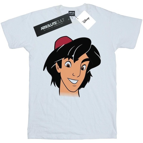 textil Hombre Camisetas manga larga Disney Aladdin Headshot Blanco