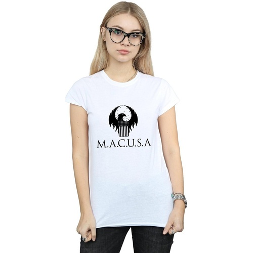 textil Mujer Camisetas manga larga Fantastic Beasts MACUSA Logo Blanco