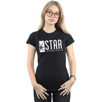 textil Mujer Camisetas manga larga Dc Comics The Flash STAR Labs Negro