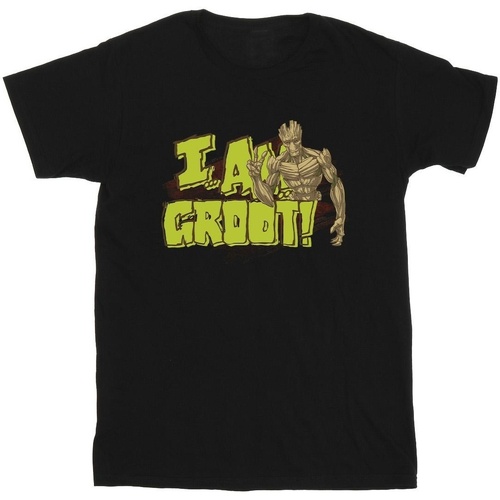 textil Niña Camisetas manga larga Guardians Of The Galaxy I Am Groot Negro