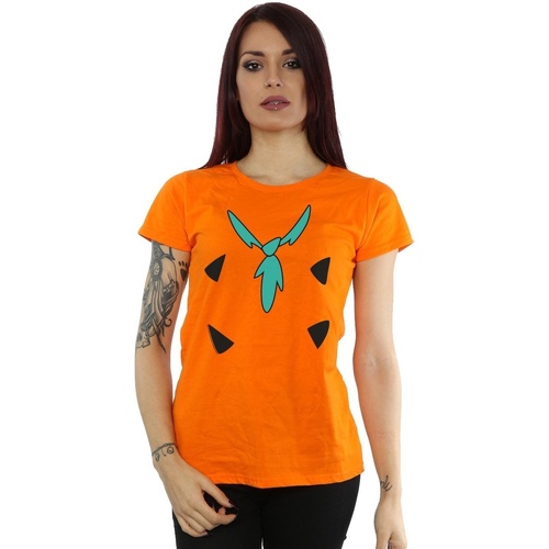 textil Mujer Camisetas manga larga The Flintstones Fred Flintstone Costume Print Naranja