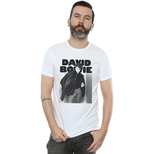 textil Hombre Camisetas manga larga David Bowie BI20813 Blanco