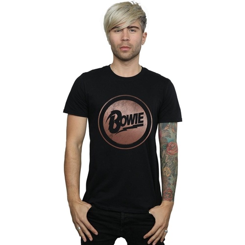 textil Hombre Camisetas manga larga David Bowie Rose Gold Circle Negro
