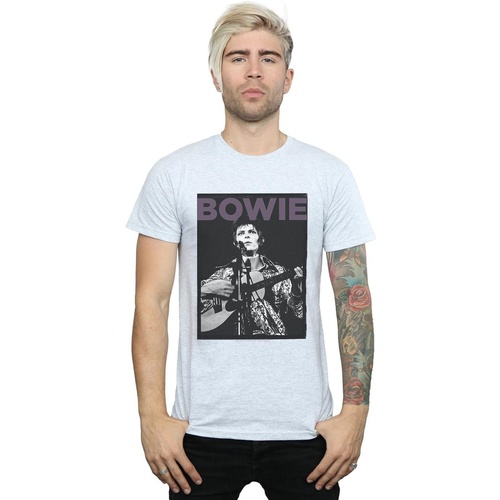 textil Hombre Camisetas manga larga David Bowie Rock Poster Gris