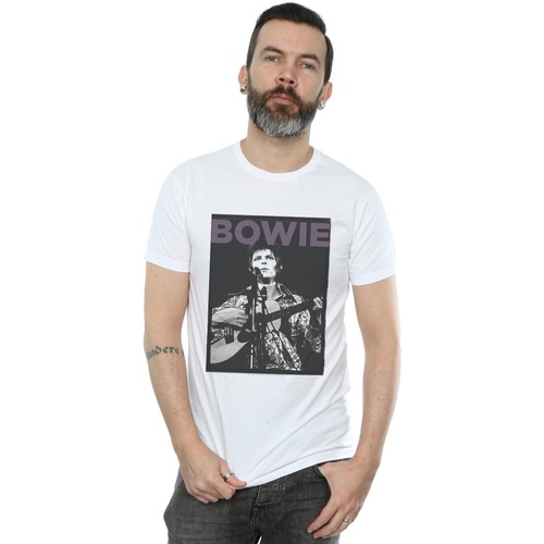 textil Hombre Camisetas manga larga David Bowie Rock Poster Blanco