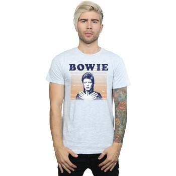 textil Hombre Camisetas manga larga David Bowie Orange Stripes Gris