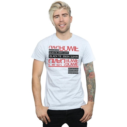 textil Hombre Camisetas manga larga David Bowie Black Tie White Noise Gris