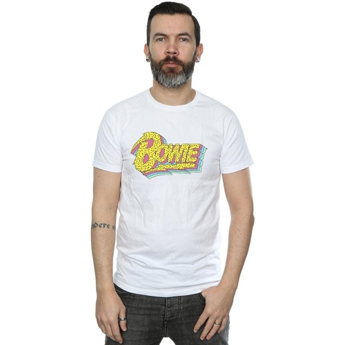 textil Hombre Camisetas manga larga David Bowie Moonlight 90s Logo Blanco
