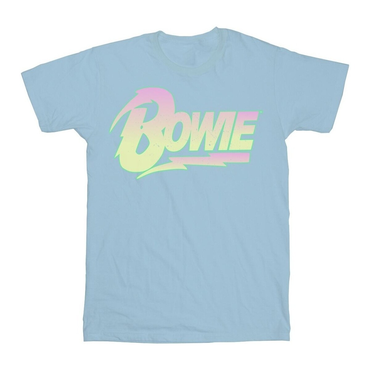 textil Hombre Camisetas manga larga David Bowie Neon Logo Azul