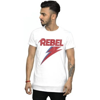 textil Hombre Camisetas manga larga David Bowie Distressed Rebel Blanco