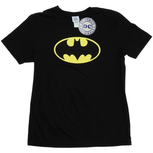 textil Hombre Camisetas manga larga Dc Comics Batman Logo Negro