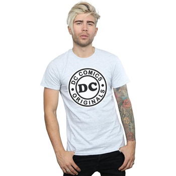 textil Hombre Camisetas manga larga Dc Comics DC Originals Logo Gris