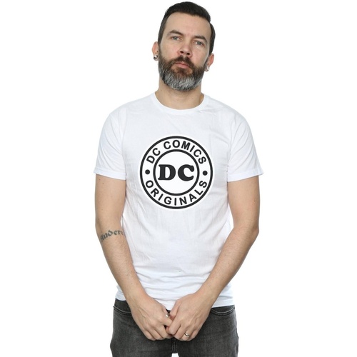 textil Hombre Camisetas manga larga Dc Comics DC Originals Logo Blanco