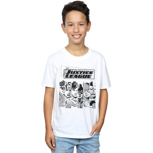 textil Niño Camisetas manga corta Dc Comics Justice League Stripes Blanco