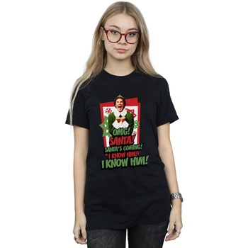 textil Mujer Camisetas manga larga Elf OMG Santa Negro