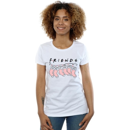 textil Mujer Camisetas manga larga Friends Christmas Stocking Logo Blanco