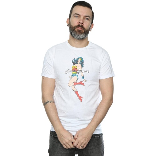 textil Hombre Camisetas manga larga Dc Comics Wonder Woman Jump Blanco