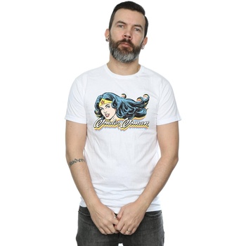 textil Hombre Camisetas manga larga Dc Comics Wonder Woman Smile Blanco