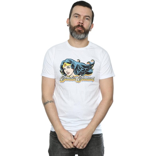 textil Hombre Camisetas manga larga Dc Comics Wonder Woman Smile Blanco