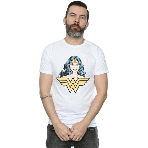 textil Hombre Camisetas manga larga Dc Comics Wonder Woman Gaze Blanco