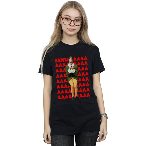 textil Mujer Camisetas manga larga Elf Buddy Santa Scream Negro