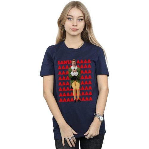 textil Mujer Camisetas manga larga Elf Buddy Santa Scream Azul