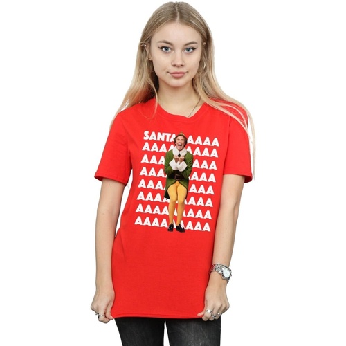 textil Mujer Camisetas manga larga Elf Buddy Santa Scream Rojo