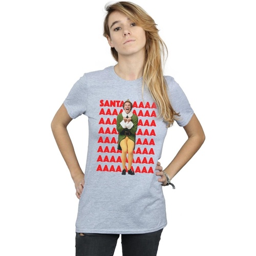 textil Mujer Camisetas manga larga Elf Buddy Santa Scream Gris