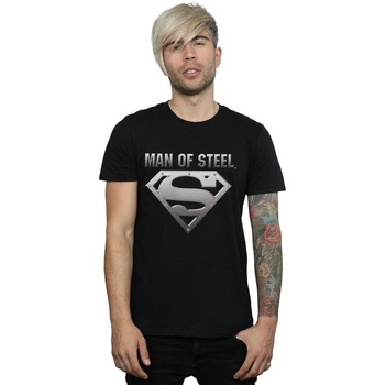textil Hombre Camisetas manga larga Dc Comics Superman Man Of Steel Shield Negro