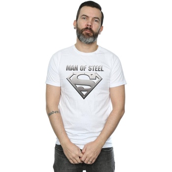 textil Hombre Camisetas manga larga Dc Comics Superman Man Of Steel Shield Blanco