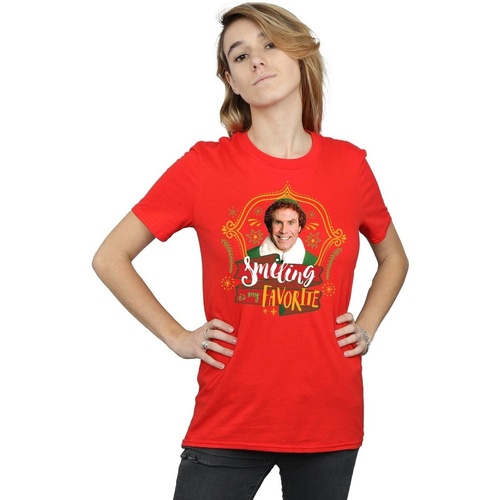 textil Mujer Camisetas manga larga Elf Buddy Smiling Rojo