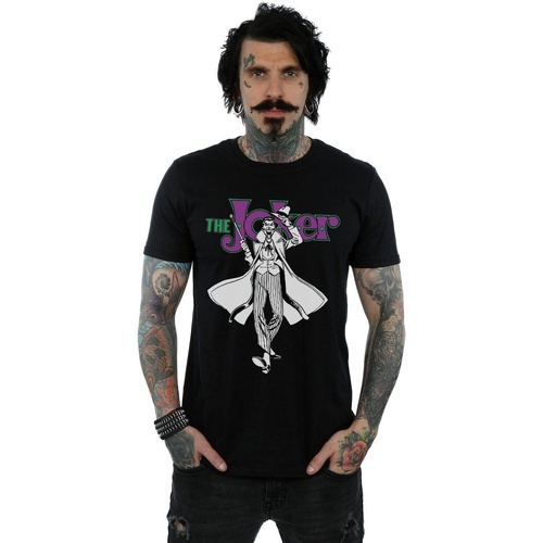 textil Hombre Camisetas manga larga Dc Comics Joker Pose Negro