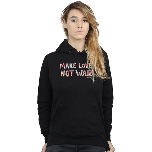 textil Mujer Sudaderas Woodstock Make Love Not War Floral Negro