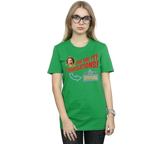 textil Mujer Camisetas manga larga Elf World's Best Coffee Verde