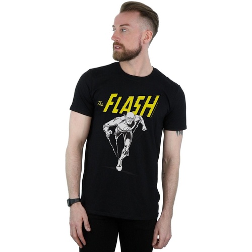 textil Hombre Camisetas manga larga Dc Comics The Flash Mono Action Pose Negro