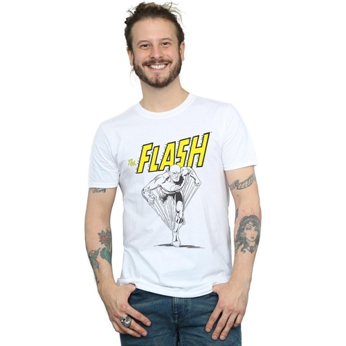 textil Hombre Camisetas manga larga Dc Comics The Flash Mono Action Pose Blanco