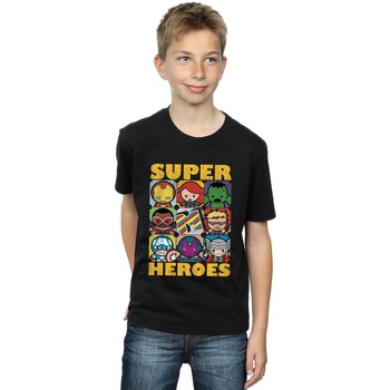 textil Niño Camisetas manga corta Marvel Kawaii Super Heroes Negro